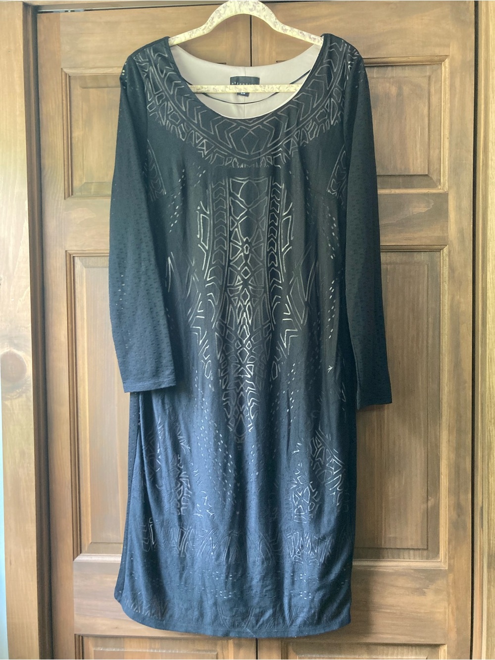 Attention Black & Tan LS Dress XL